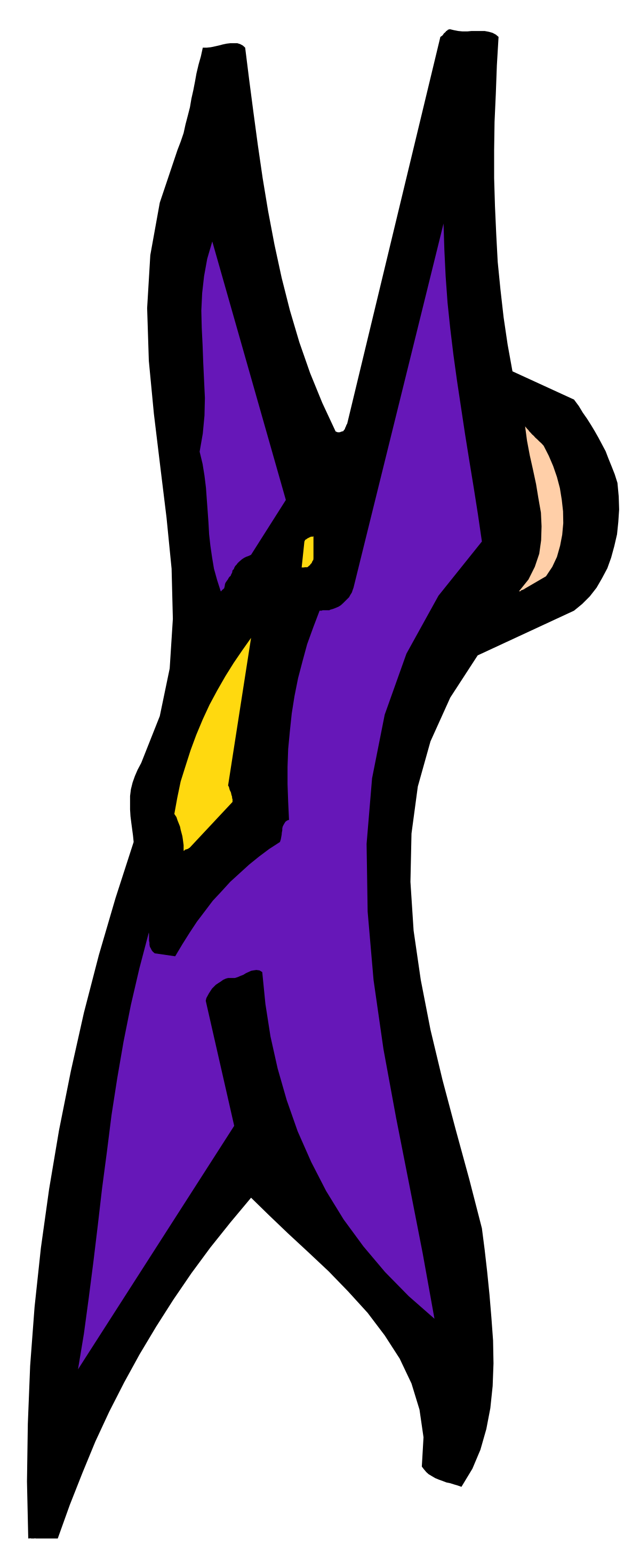 Purple and Yellow Bird Flying in the Air Clipart
