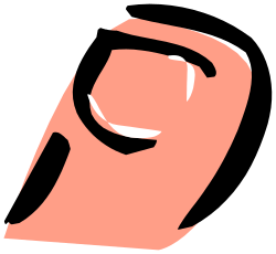 Pink and Black Silhouette of a Man's Head Clipart