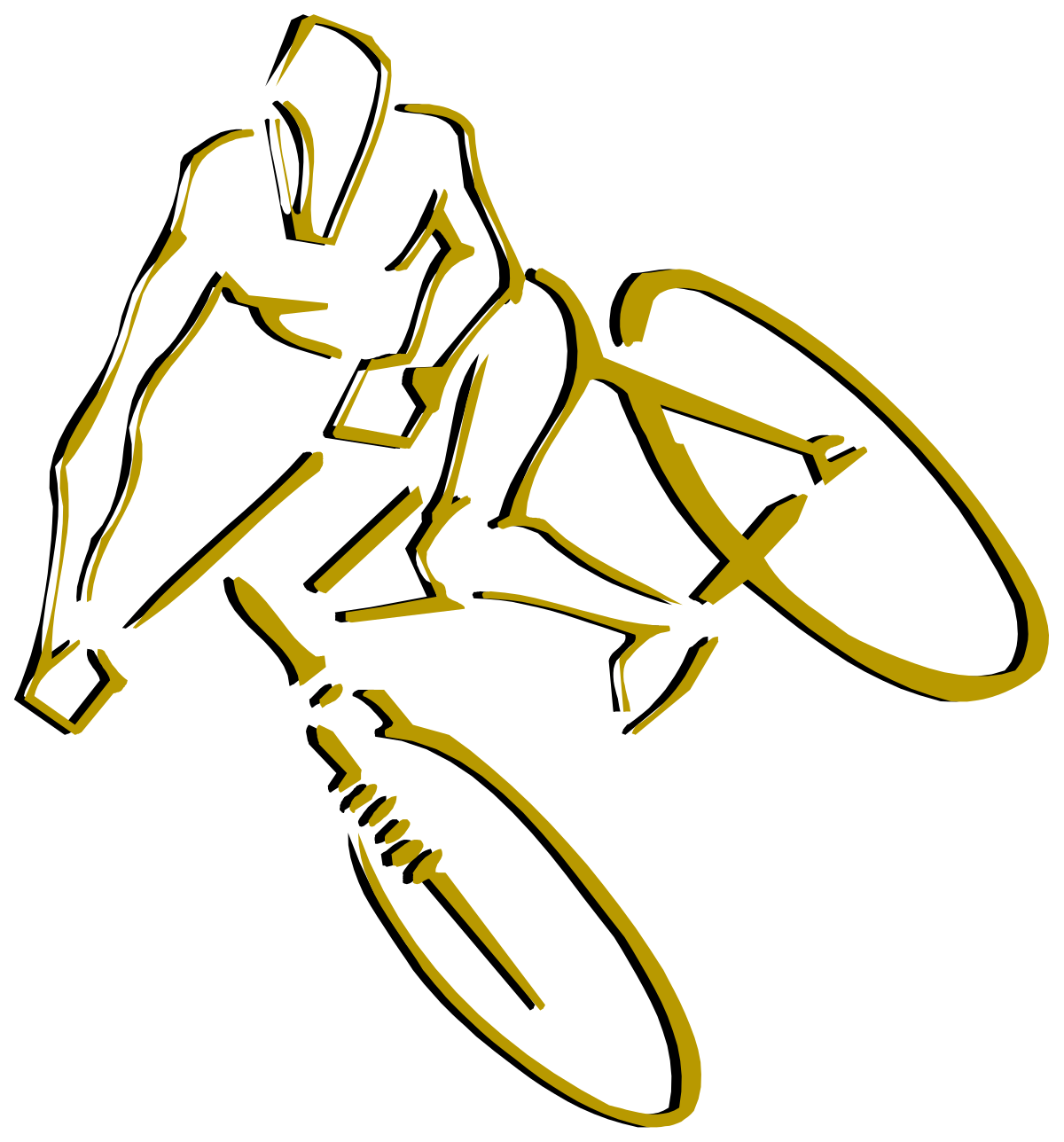 Biker in Action: Dynamic Clipart of a Person Riding a Bike