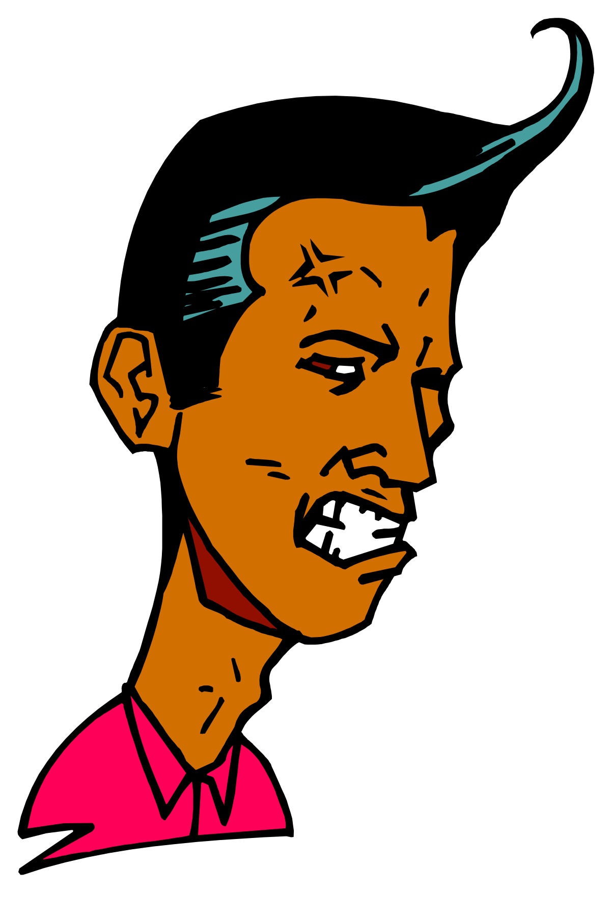 Mustachioed Man in Pink Shirt Clipart for Creative Projects