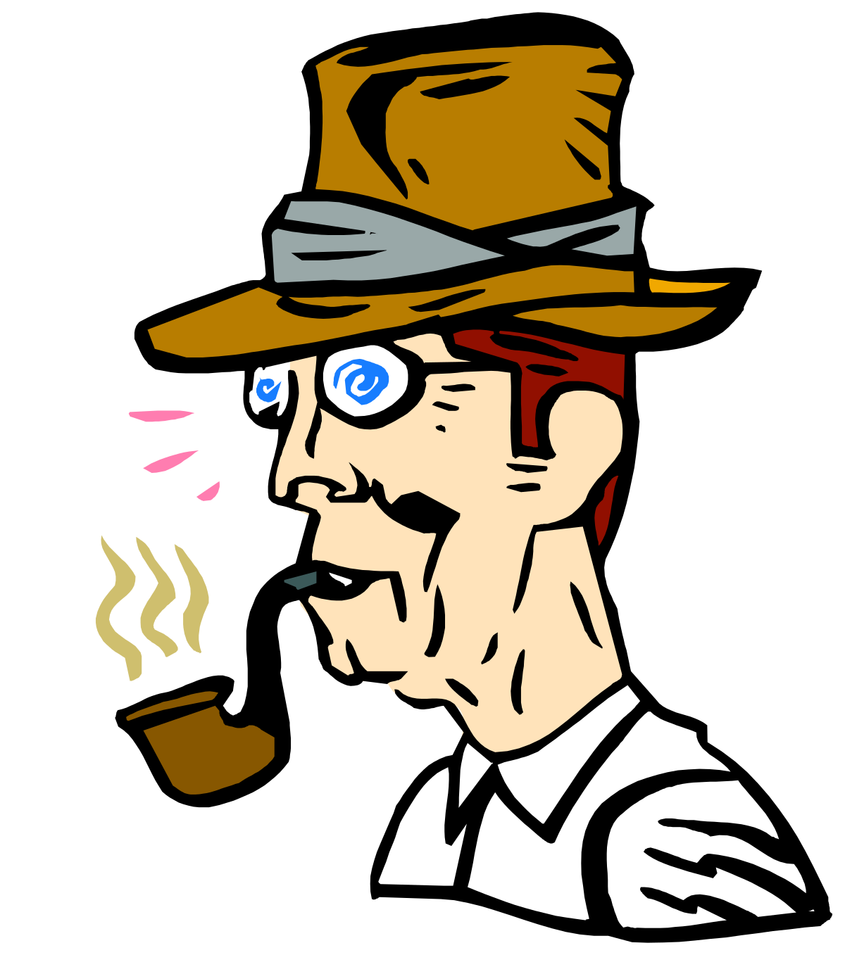 a man with a hat and a cigarette clip art png transparent Man with Hat and Cigarette Clipart - Vintage Style Graphic