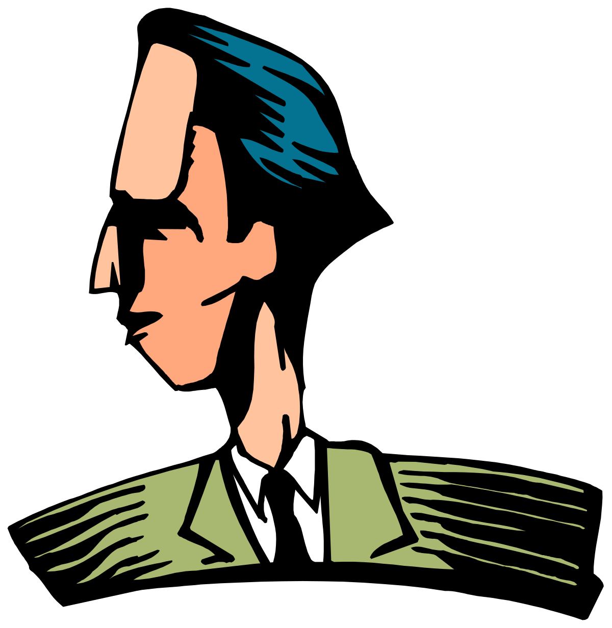 Man in Suit and Tie Looking Up - Professional Clipart Collection