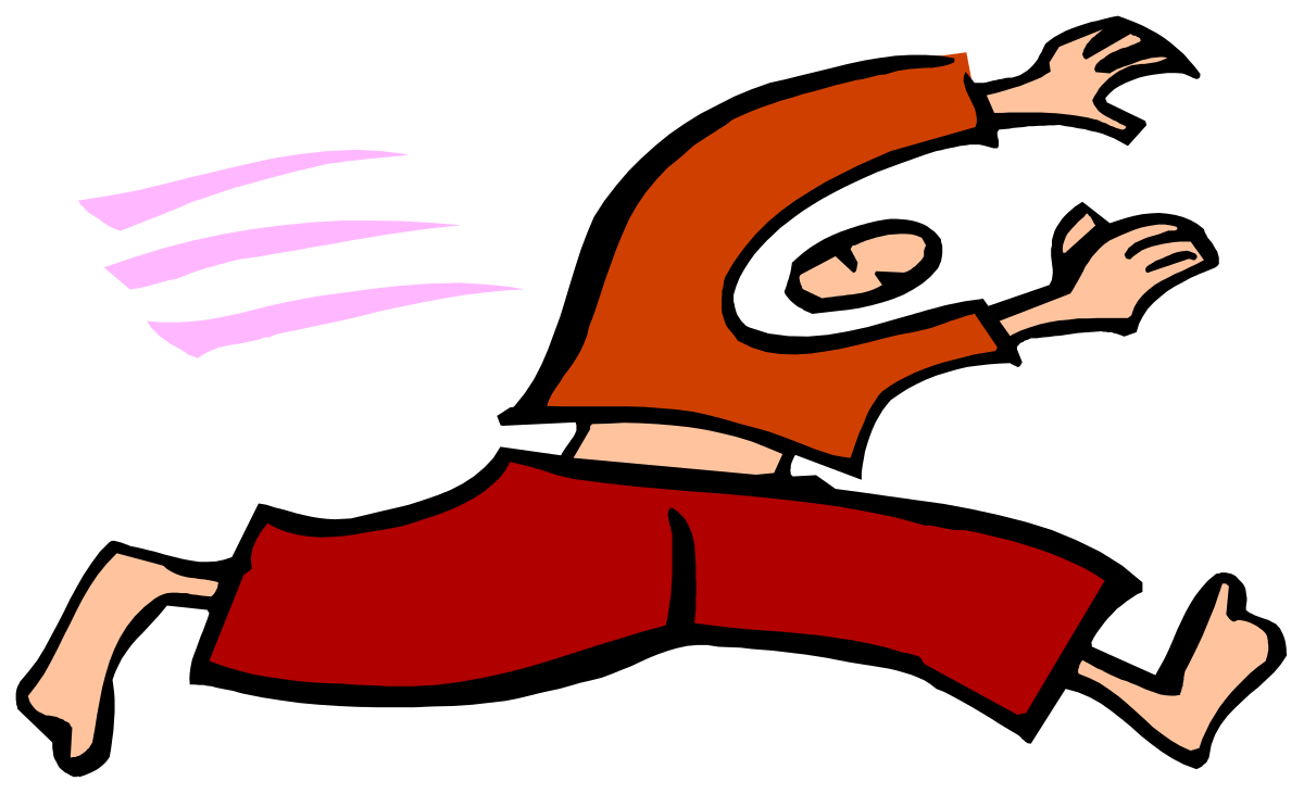 Man Running with Arms Spread Out - Dynamic Clipart for Various Uses