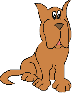Brown Dog Sitting with Tongue Out - Adorable Clipart for Pet Lovers