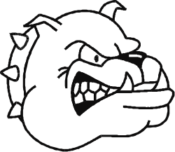 White Bulldog Head Clipart: Big Grin for Fun Designs