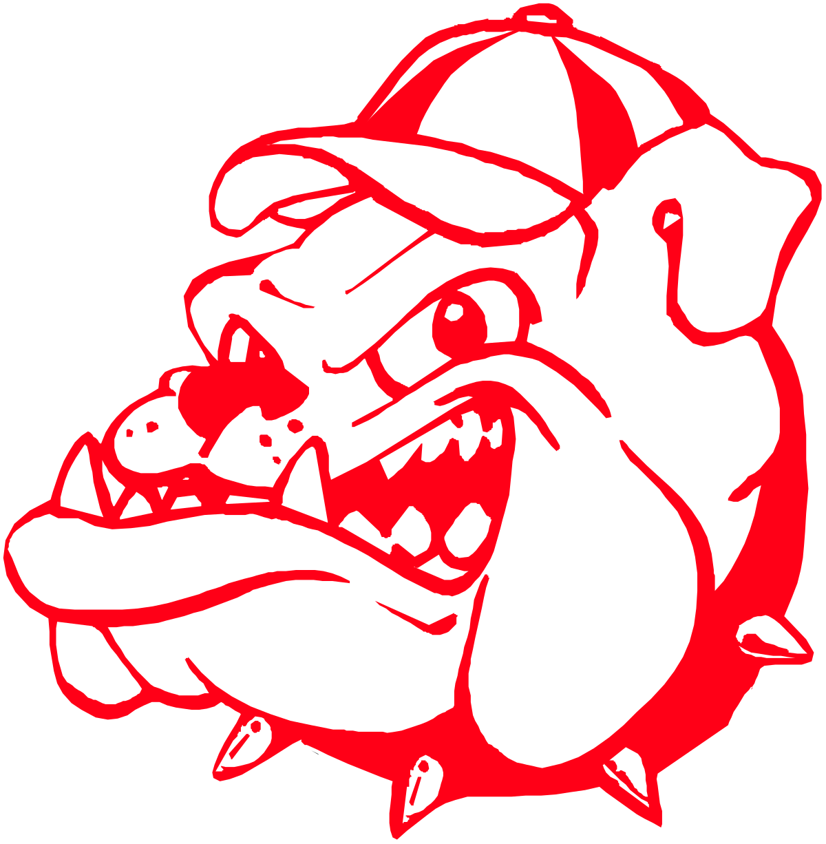 Bulldog Head with Baseball Cap - Vivid Clipart Design