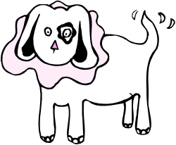 Dog with Pink Nose on Black Background - Vibrant Clipart for Creative Projects