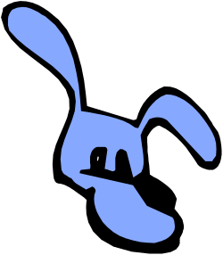 Blue Rabbit on Black Background - Engaging Clipart for Your Projects