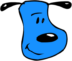 Blue Face Clipart on Black Background - Unique SVG Art