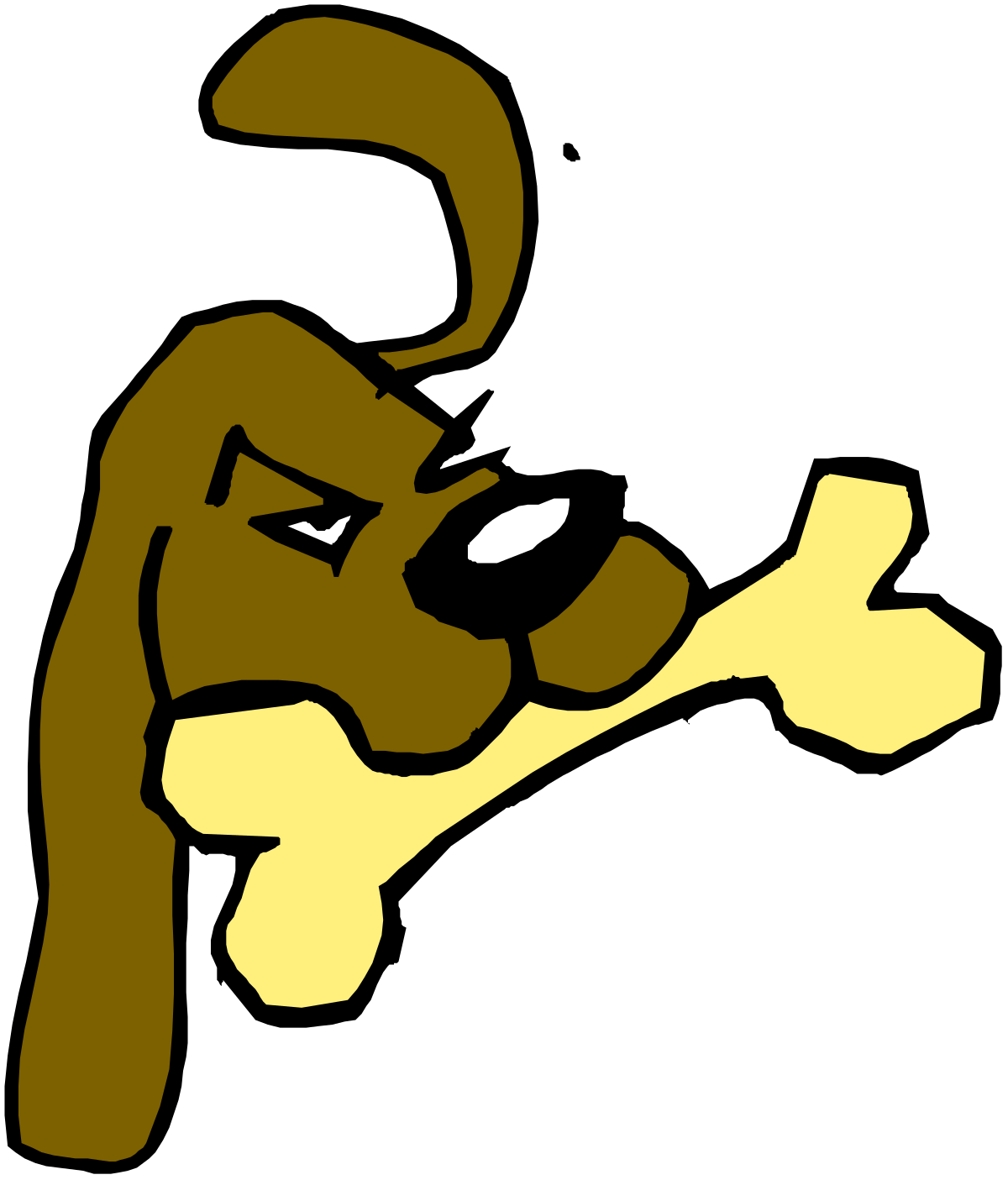 Brown Dog with Bone Clipart for Your Creative Projects