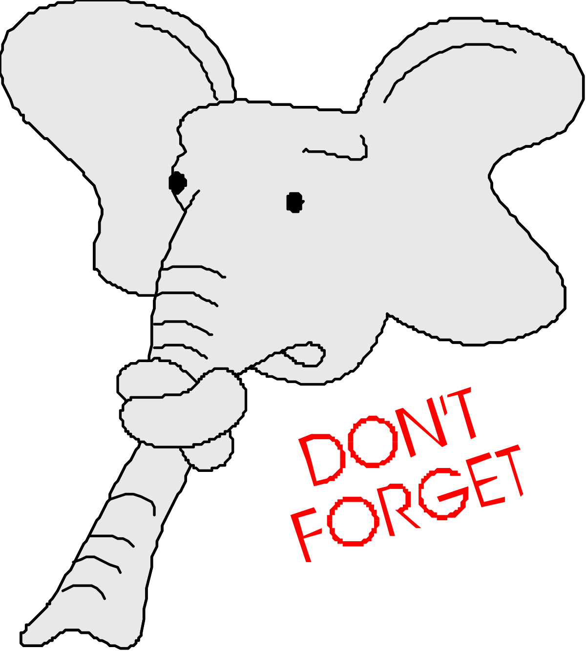 a white elephant with the words don ' t - forget clip art png transparent White Elephant Don't Forget Clipart for Unique Projects