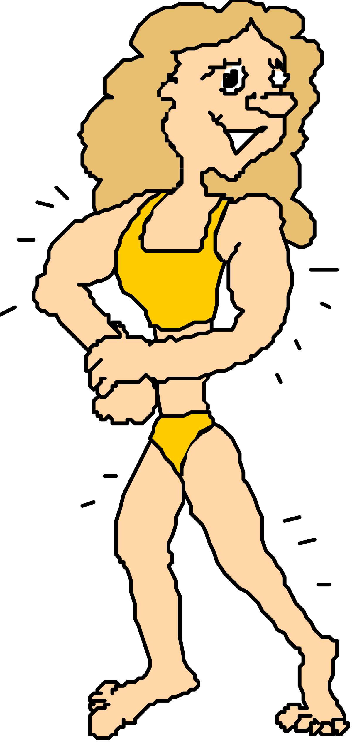 Bikini Cartoon Character Clipart: Fun and Vibrant Yellow Design