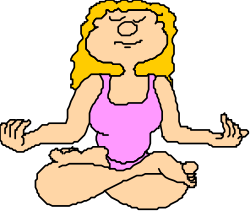 Woman in Pink Bathingsuit Yoga Pose - Relaxation and Serenity Clipart