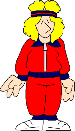 Cartoon Character in Red Suit and Blue Tie - Playful Clipart for Your Creative Projects