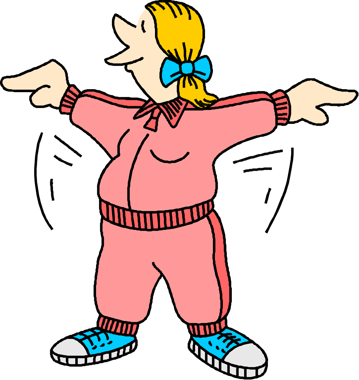 Girl in Pink Pajamas and Headphones Clipart - Cozy and Fun