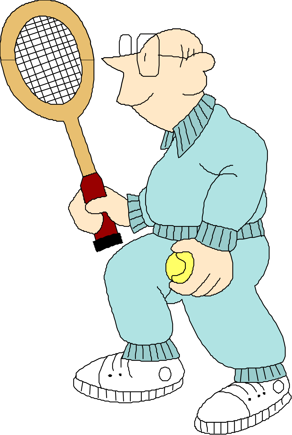 a cartoon character holding a tennis ball clip art png transparent Cartoon Character Holding Tennis Ball - Fun Clipart for Sports Themes