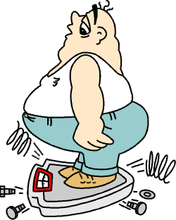 Man Sitting on Scale Clipart - Visualize Weight and Measurement