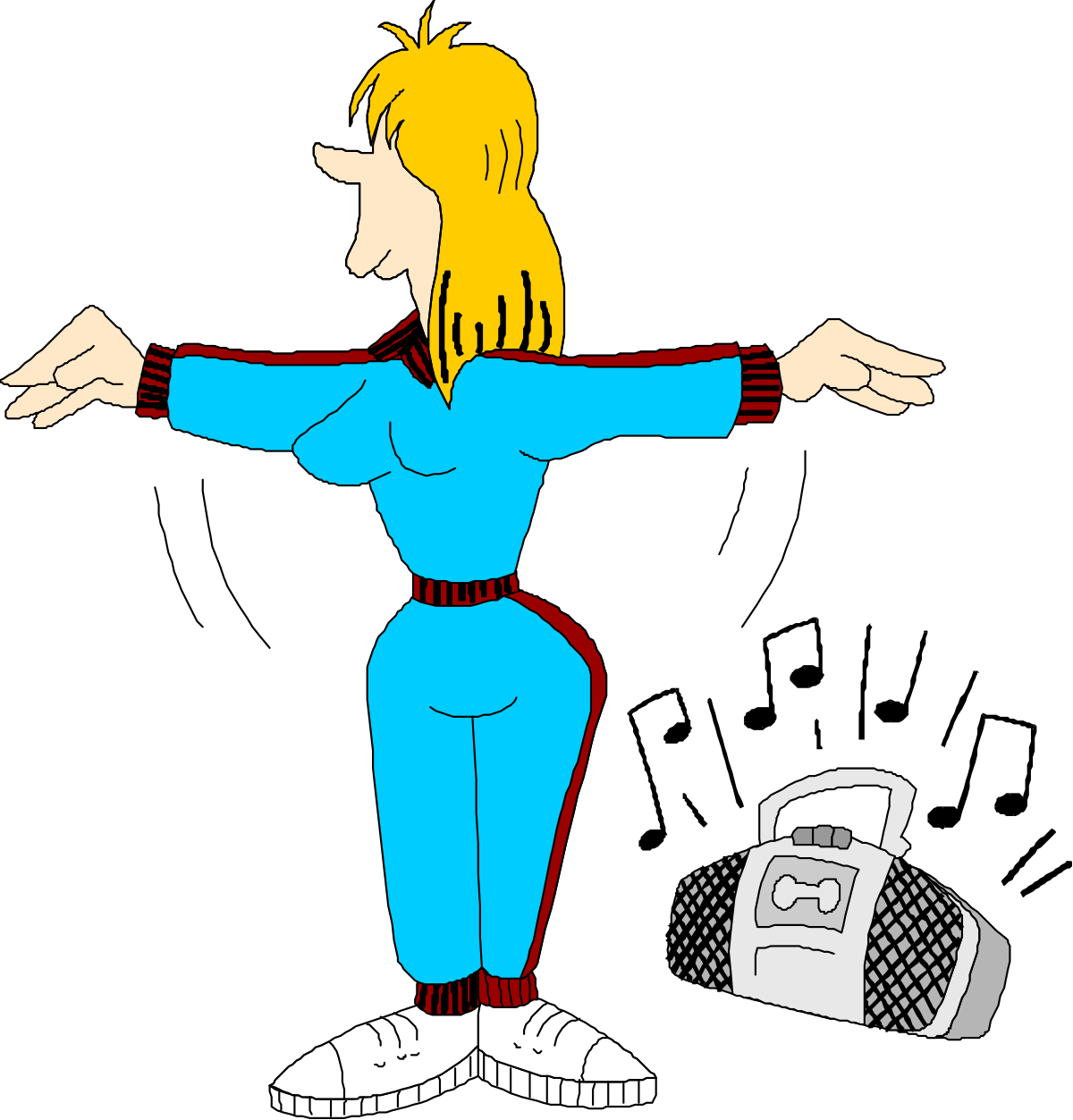 Cartoon Character with Suitcase and Bag Clipart