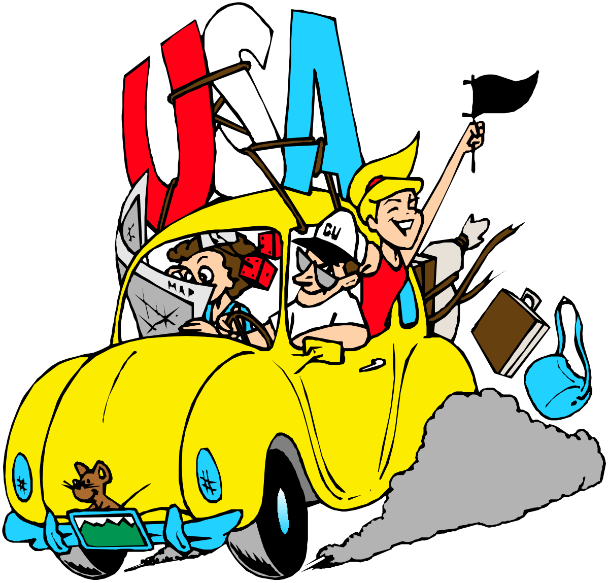 a cartoon car with people in it clip art png transparent Cartoon Car with People Clipart - Fun and Dynamic Illustrations