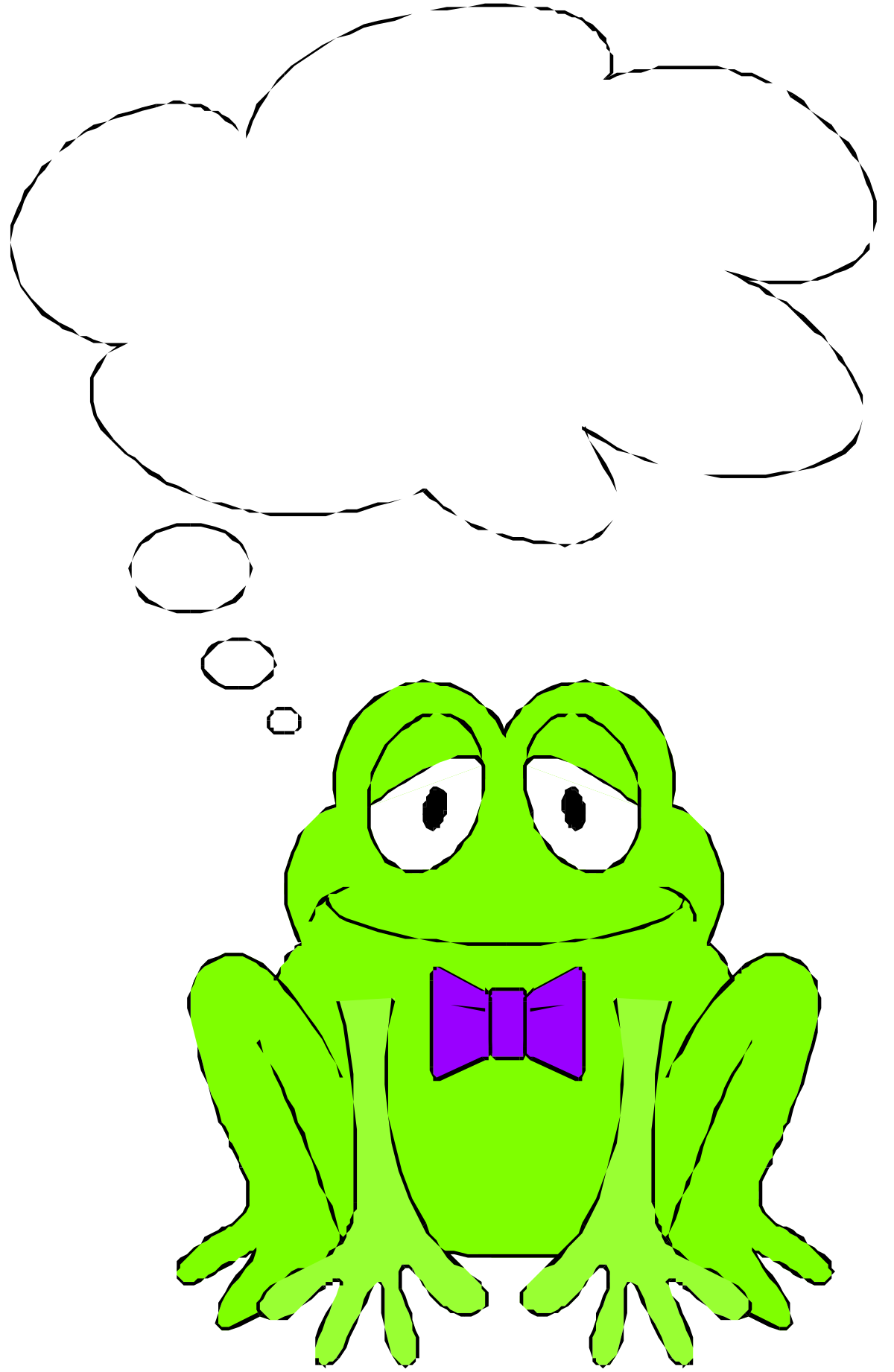 Frog with Thought Bubble Clipart for Creative Projects