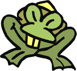 Frog Clipart with Yellow and Black Outline - Perfect for Nature Themes