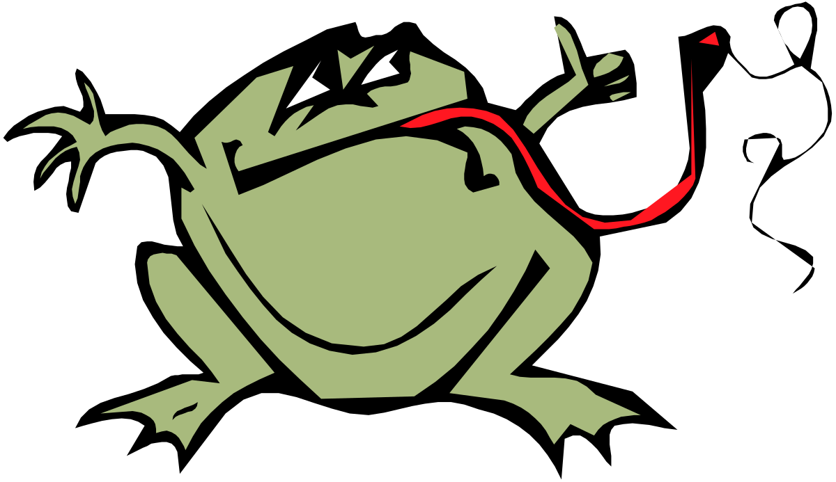 Frog with Red Ribbon Clipart - Vibrant and Playful Nature Illustration