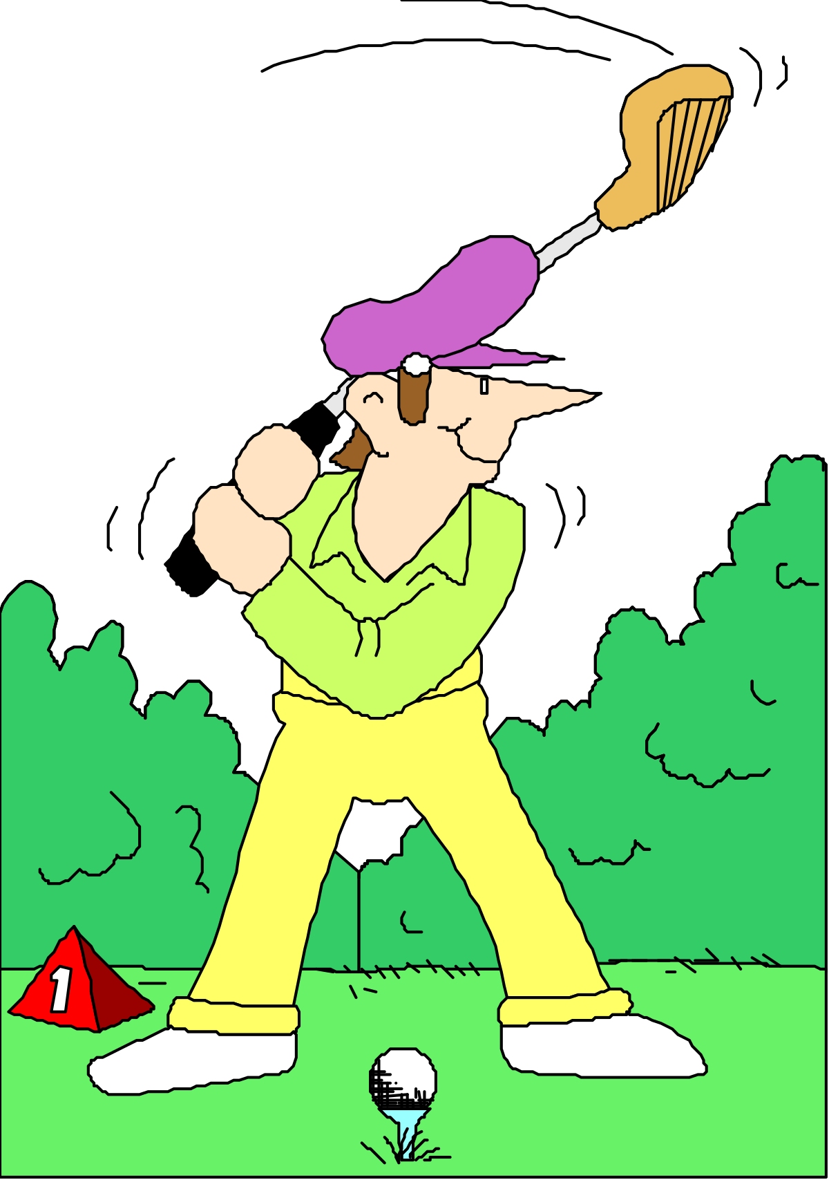 a man playing golf clip art png transparent Golfing Man Clipart: Perfect for Sports Themes