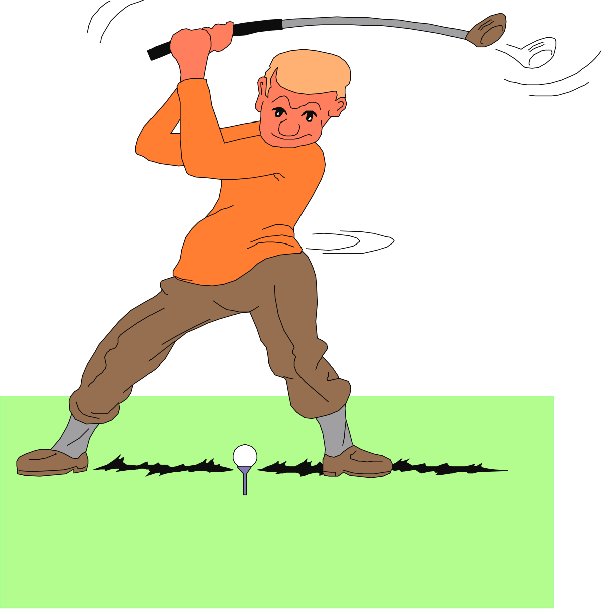 Golf Club Swinging Man Clipart: Perfect for Sports Themes