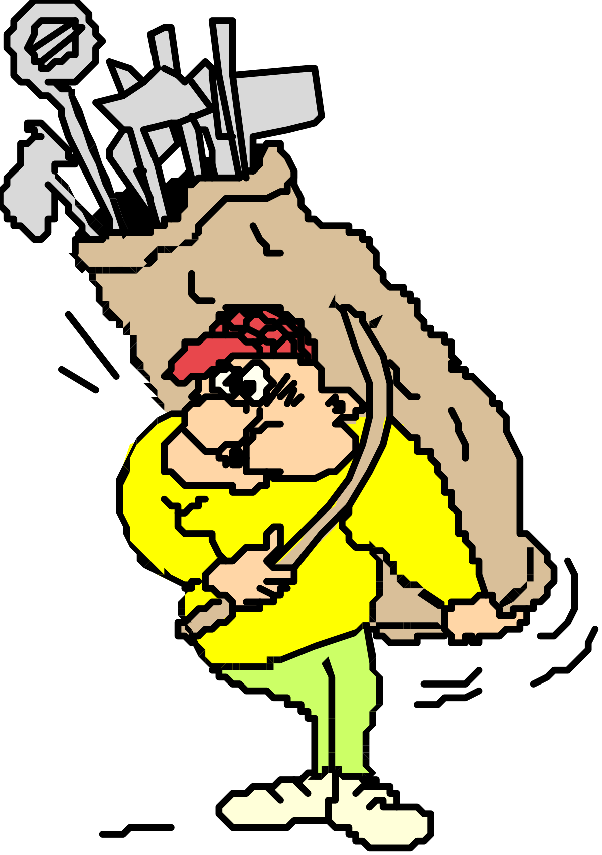 Cartoon Character Holding Money Bag Clipart for Fun Designs