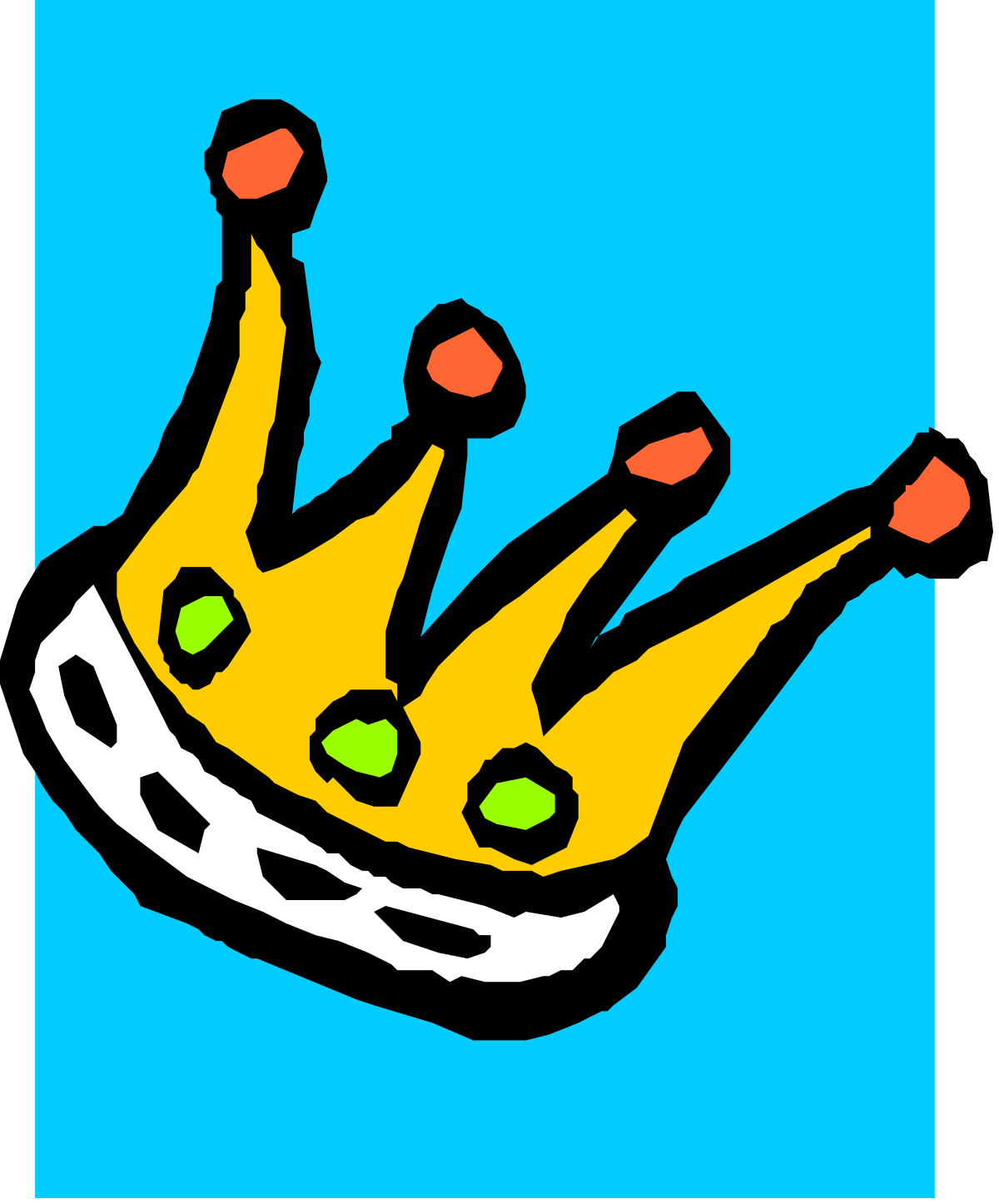 Crown Clipart with Green Gemstone Crown - Royal Elegance