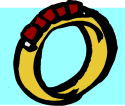 Yellow Ring with Red and White Stripes Clipart