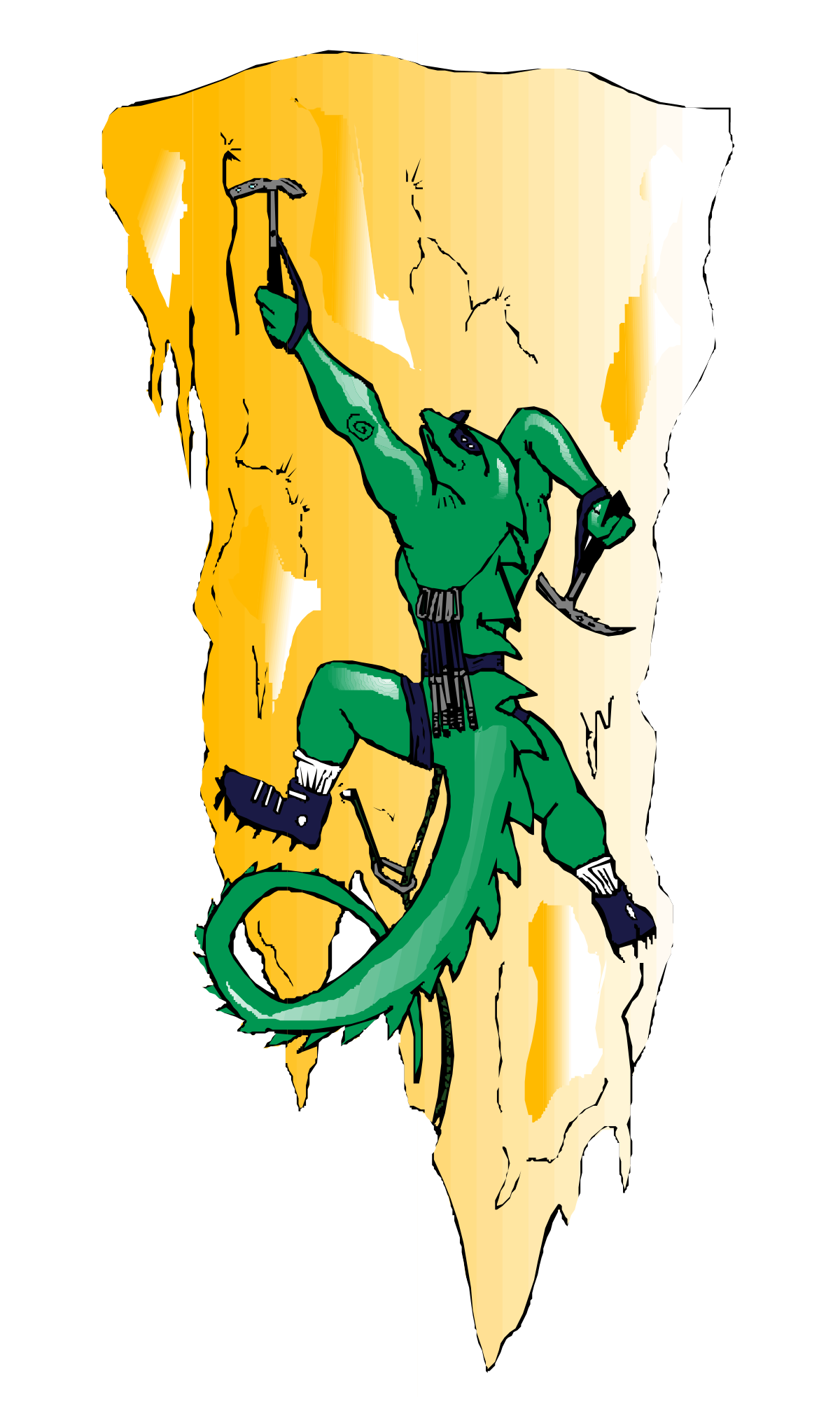 a green and yellow avatar of a man with a sword clip art png transparent Green and Yellow Avatar with Sword - Vibrant Clipart Illustration