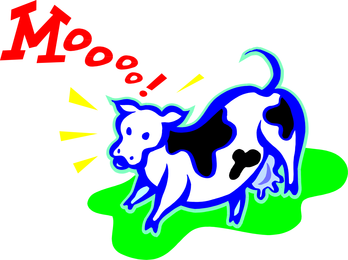 Running Cow Clipart - Dynamic Farm Scene on Grass
