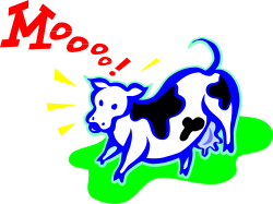 Running Cow Clipart - Dynamic Farm Scene on Grass