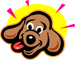 Dog Silhouette with Sun Background Clipart for Vibrant Designs