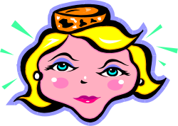 Cartoon Girl with Crown Clipart - Charming and Whimsical Illustration