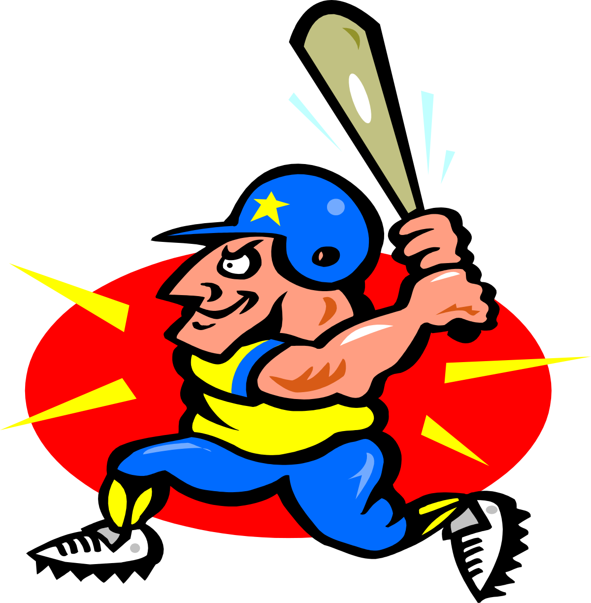 a cartoon baseball player swinging a bat clip art png transparent Cartoon Baseball Player Swinging Bat - Dynamic SVG Clipart