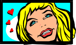 Heart in Mouth Clipart: Woman Expressing Love and Emotion