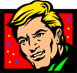 Man with Green Shirt and Yellow Hair Clipart for Creative Projects