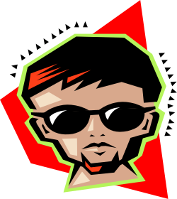 Man with Sunglasses and Red Triangle Clipart - Stylish Visuals for Your Creative Needs
