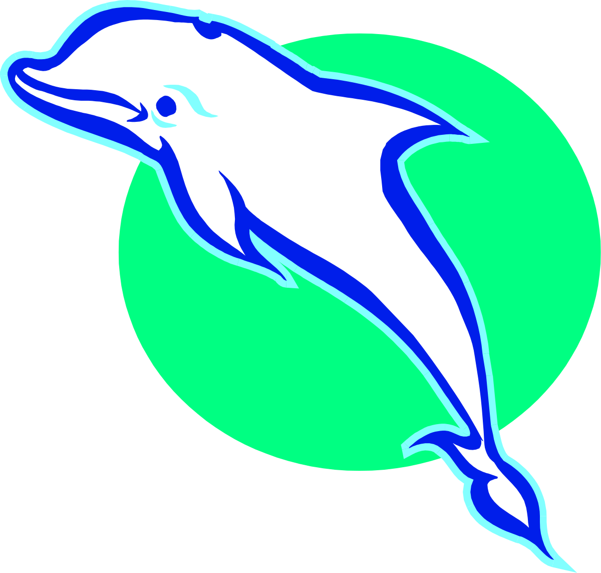 Dolphin Jumping in the Air Clipart - Dynamic Sea Life Illustration