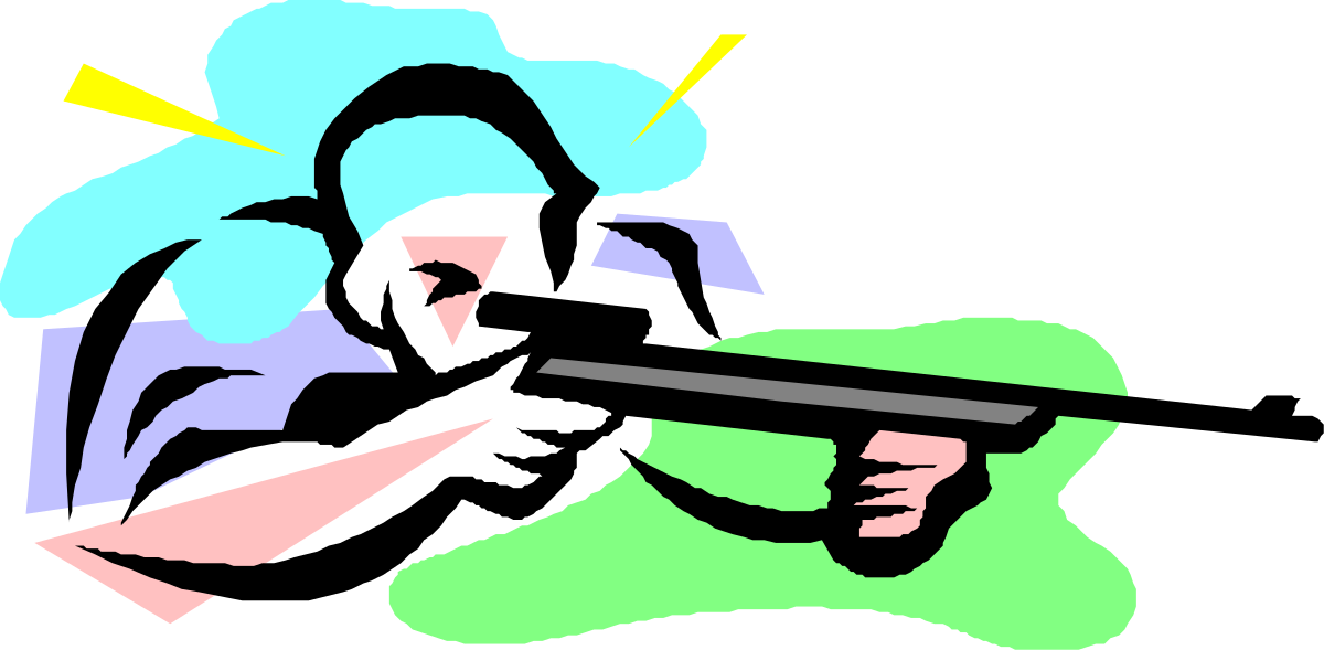 Gun Clipart: Person Holding a Firearm in Hand