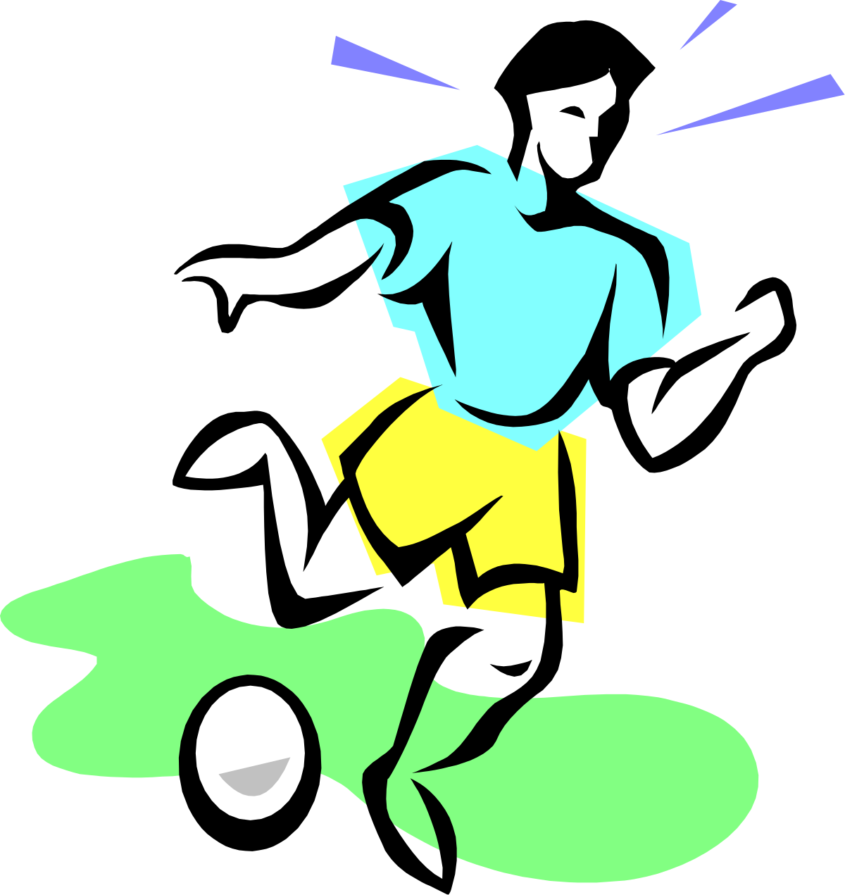 Running Cartoon Character with Ball Clipart