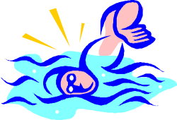 Floating Person in Water Clipart - Tranquil Waterscape