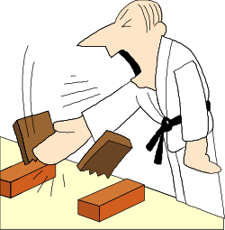 Brick Wall Construction Clipart of a Man Building