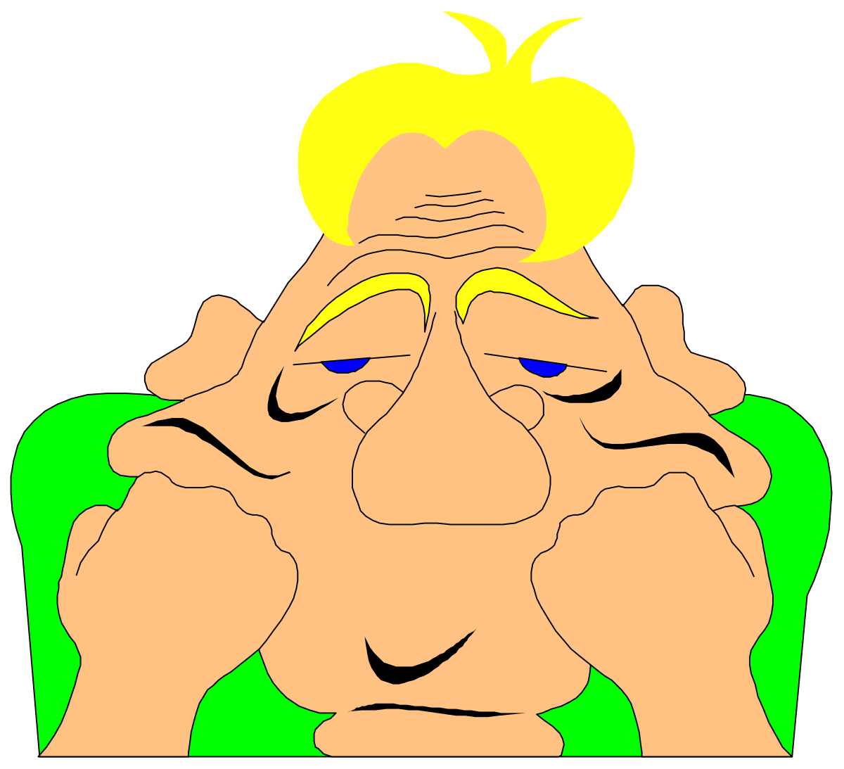 Cartoon Character with Yellow Hair and Blue Eyes - Eye-catching Clipart for Your Projects
