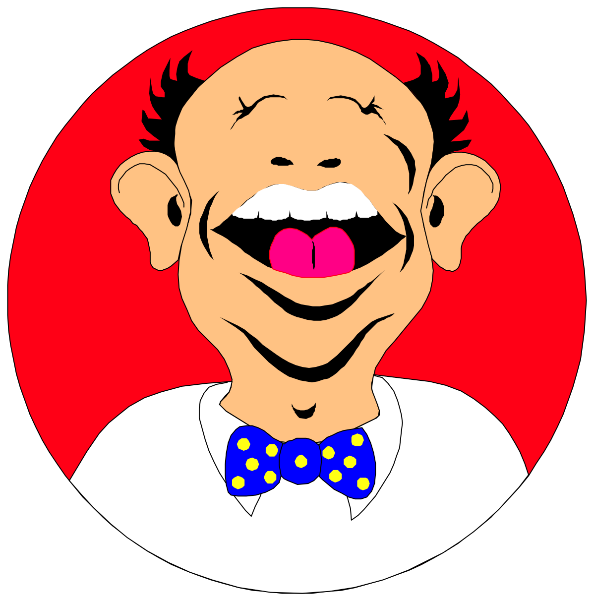Charming Man with Bow Tie and Smile Clipart