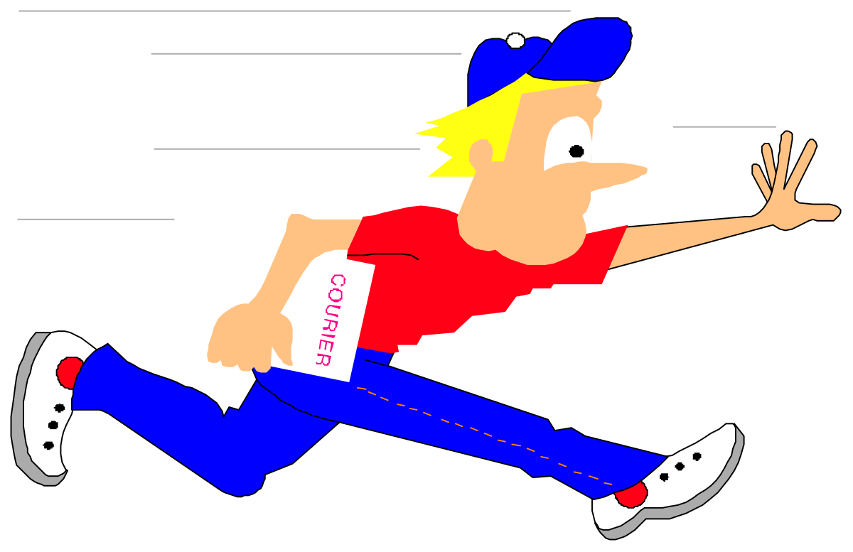 Cartoon Character Running with Book Clipart: Energetic Learning Adventures