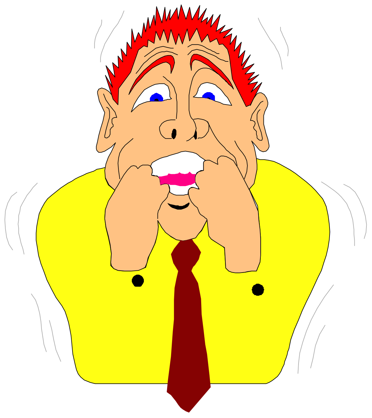 Man in Yellow Shirt and Red Tie Clipart - Professional Style Illustration