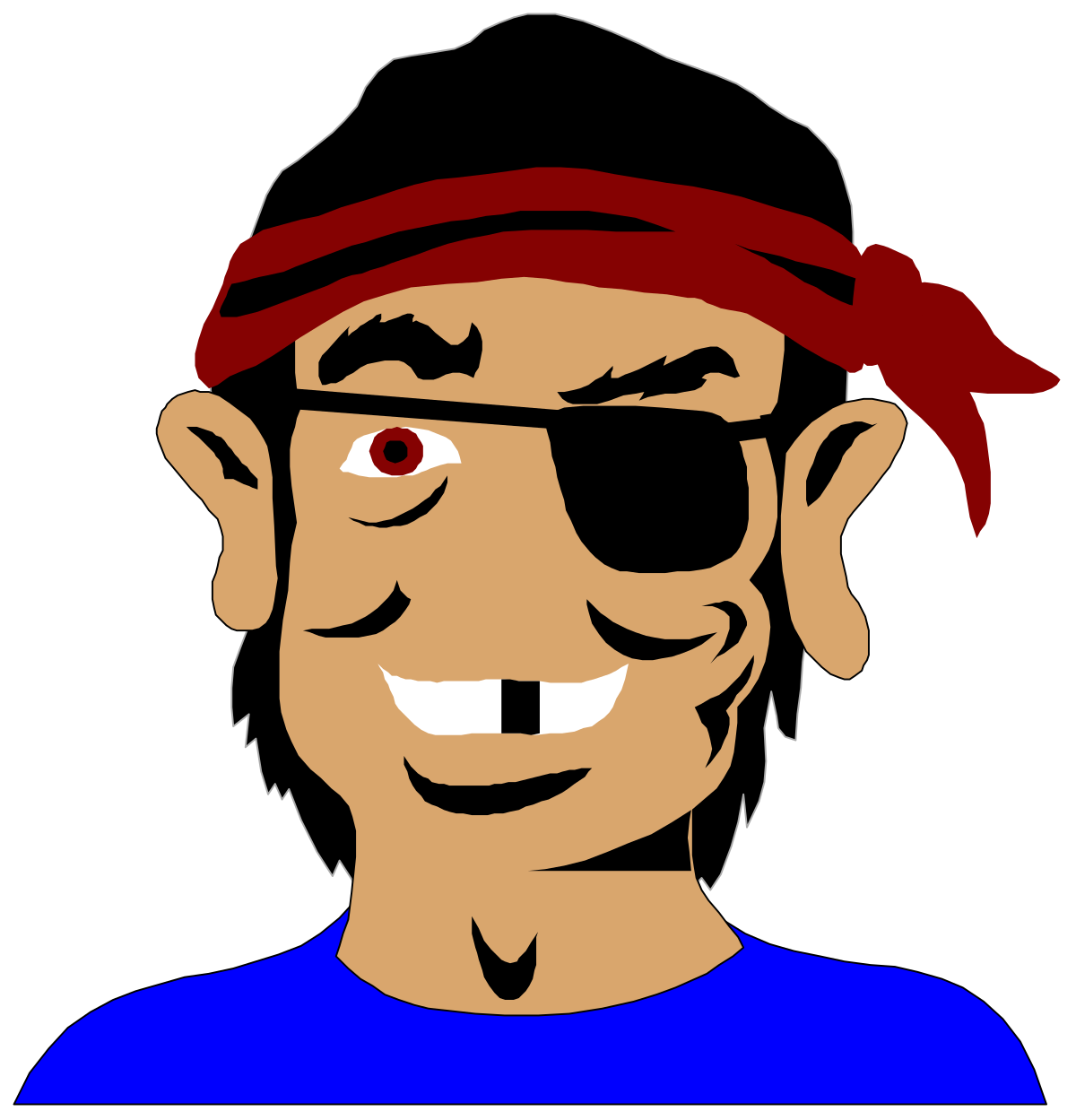 a cartoon of a man with a red banda clip art png transparent Cartoon Man with Red Bandana Clipart for Fun Projects